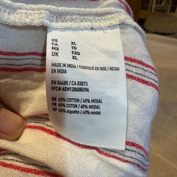 American eagle striped ruffled tube top cropped red white size XL - Picture 9 of 10